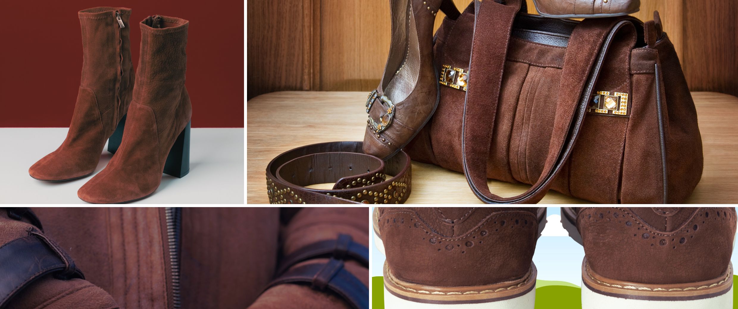 Sprej na hnědé semišové kabelka boty 139 Medium Brown Suede Renovator Trg the one